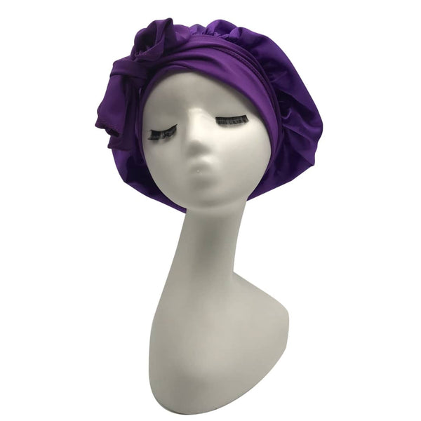 Satin bonnet w/long bands